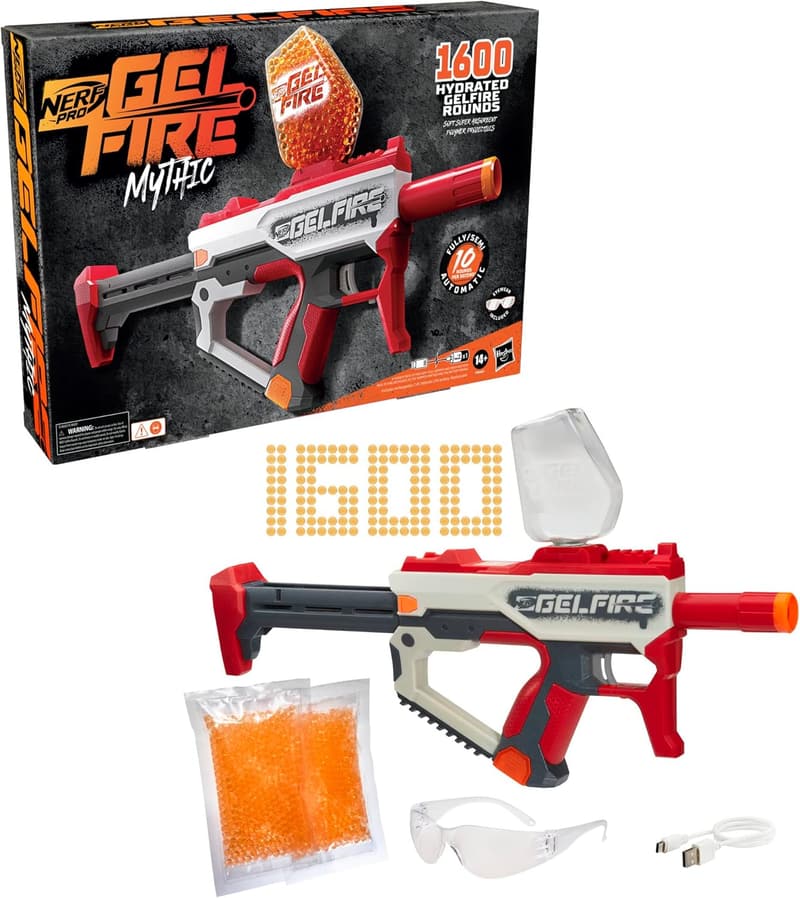Nerf Pro Gelfire Mythic Blaster mit 1600 Gelfire Runden und Akku