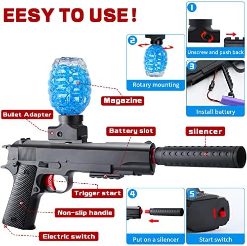 Automatische Gel Gun M1911 mit 30.000 Kugeln für Outdoor-Spaß 12+