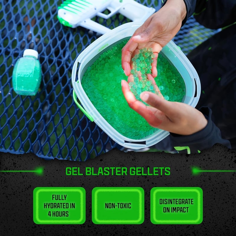 Starfire Gel Blaster mit 5.000 leuchtenden Gellets für Nachtschlachten