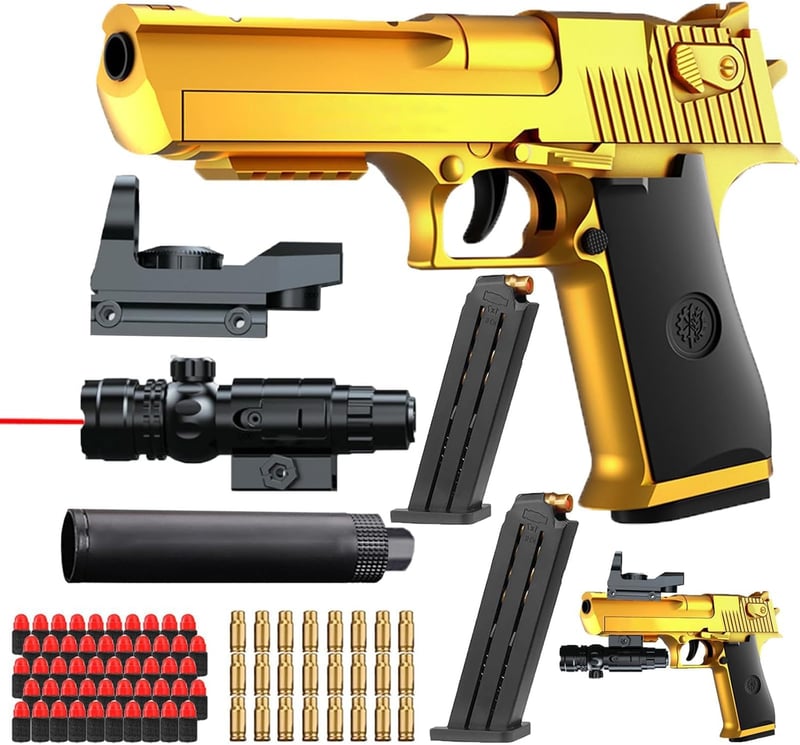 Spielzeugpistole M1911 Wüstenadler für Kinder, Schaumstoff-Blaster