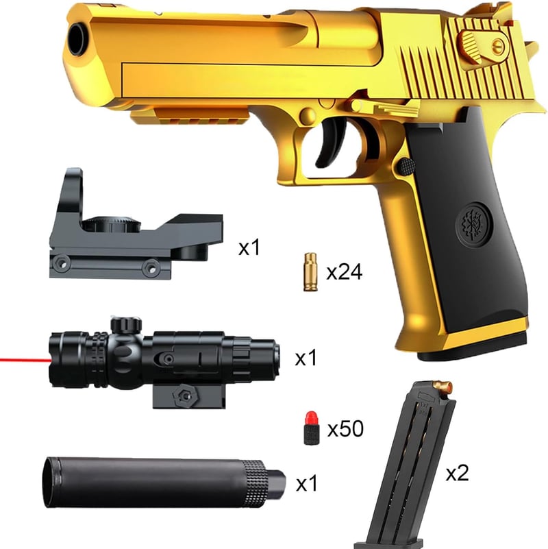 Spielzeugpistole M1911 Wüstenadler für Kinder, Schaumstoff-Blaster