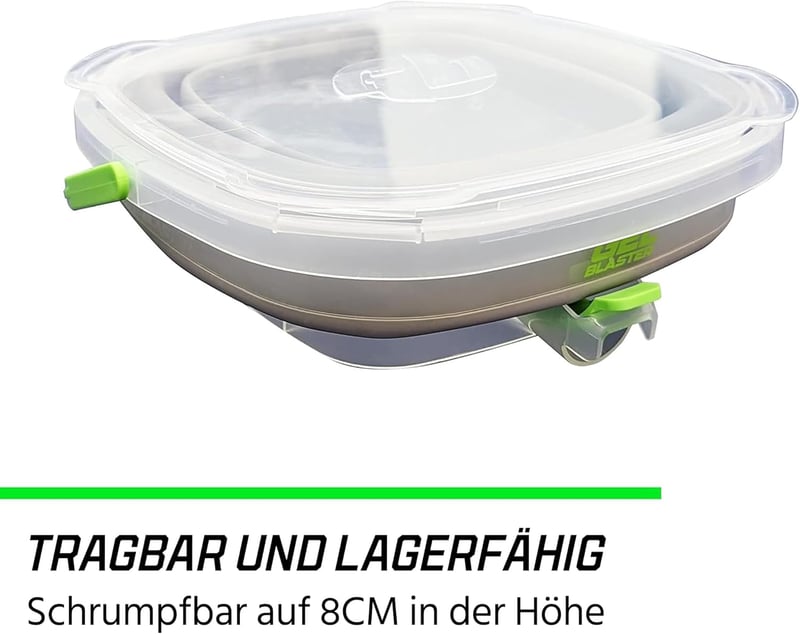 Faltbare Munitionswanne für Gel Blaster mit Schnelllade-Düse, Lager für 10.000+ Gellets