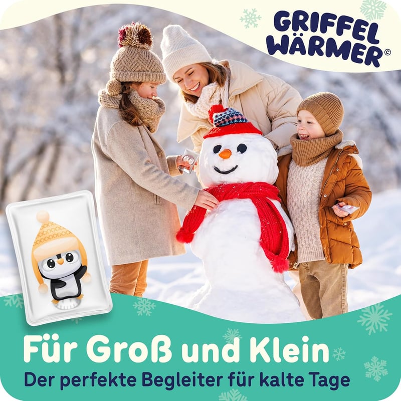 Wiederverwendbare Handwärmer im Pinguin-Design – 4er Set für Kinder