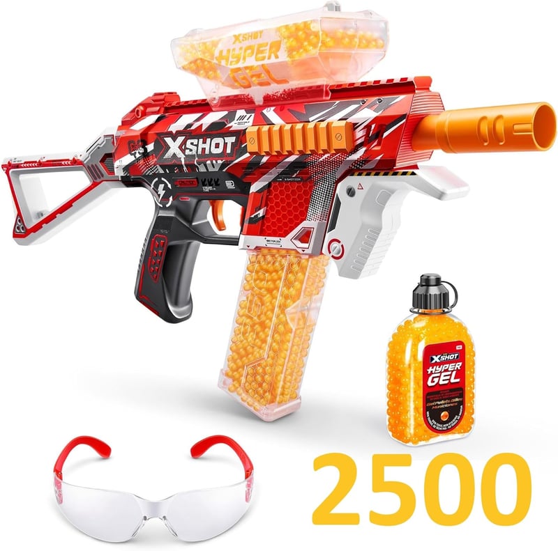 X-Shot Hyper Gel Blaster Trace Fire mit 2500 Kugeln und Akku-Pack