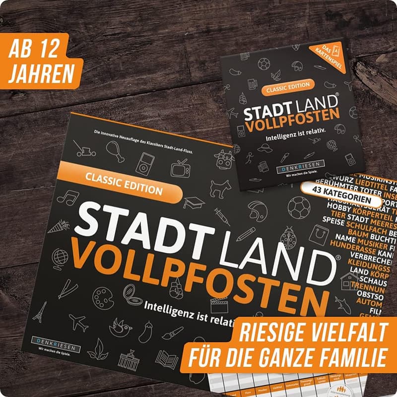 DENKRIESEN Stadt Land VOLLPFOSTEN - Innovative Familienspiele und Partyspaß