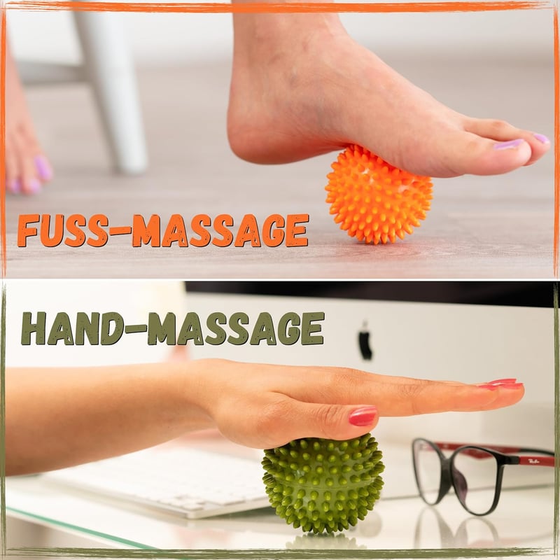 Igelball Massage Set für Anti-Stress und Entspannung - Reflexzonen-Massage