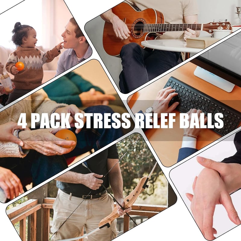 Motivierende Stressbälle für Erwachsene im 4er-Pack zur Stresslinderung