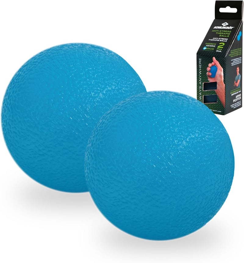 Anti-Stress Therapie Bälle Set, 2er Pack, Blau, Griffkrafttrainer