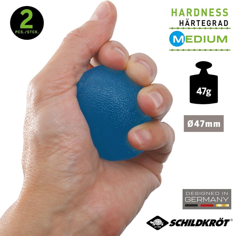 Anti-Stress Therapie Bälle Set, 2er Pack, Blau, Griffkrafttrainer