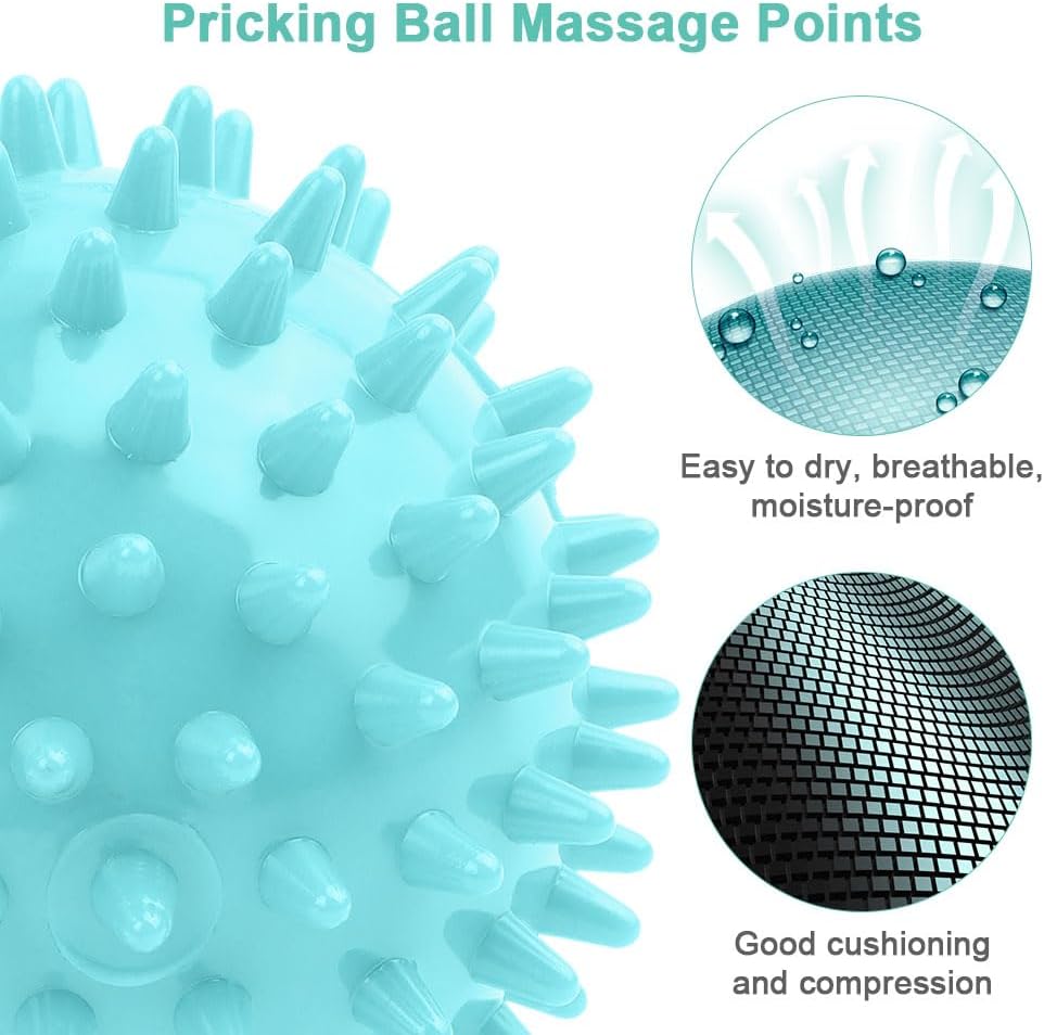 Massagebälle Set für Faszien - Igelbälle in Gelb, Blau, Grün
