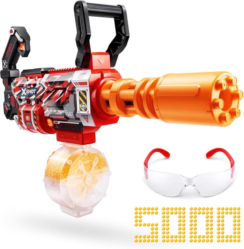 XSHOT Hyper Gel Motorisierter Gatling Blaster mit 5.000 Kugeln für Teenager ab 14 Jahren
