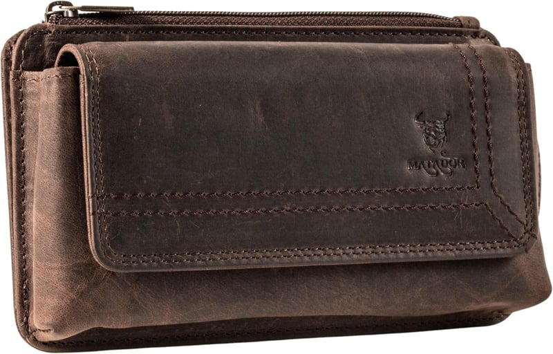 Echtleder Handy Gürteltasche mit RFID Schutz für Smartphones bis 6,9 Zoll