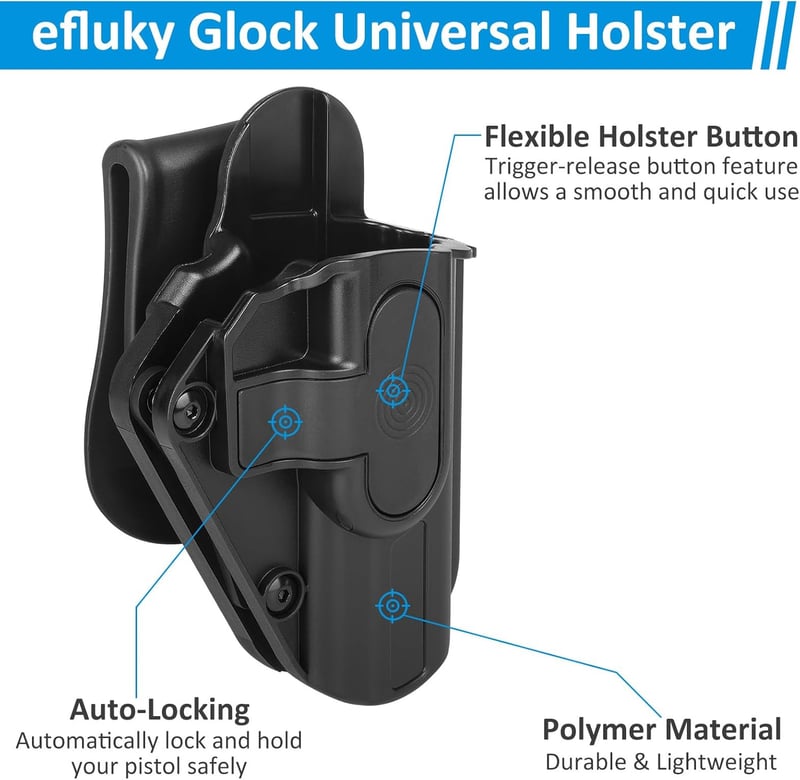 Universal Pistolenholster für G17, G19, Ruger Max-9mm, M&P 9, Hellcat