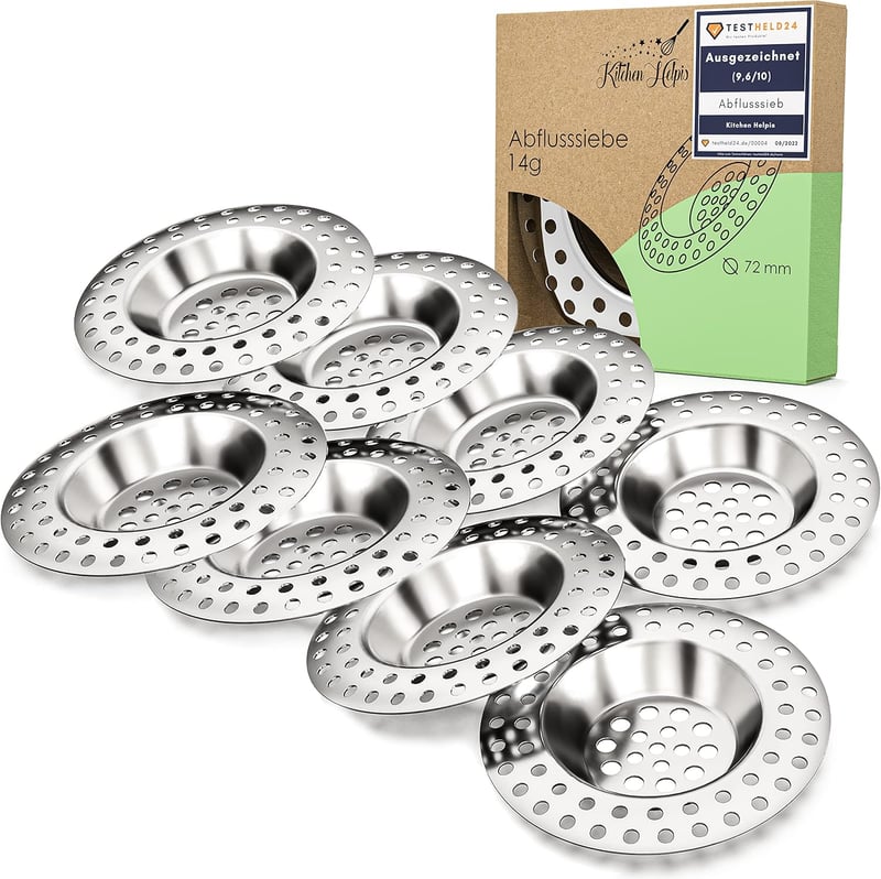Extra schweres Abflusssieb aus rostfreiem Edelstahl für Spülbecken und Dusche