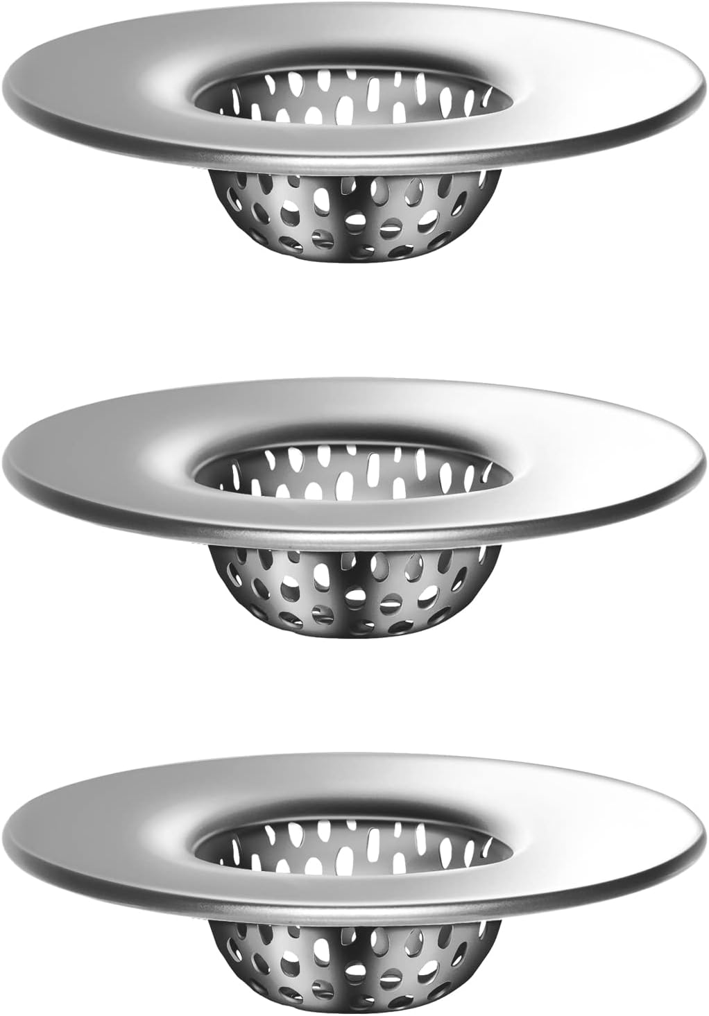 Edelstahl Abflusssieb für Dusche und Badewanne, 3er Set