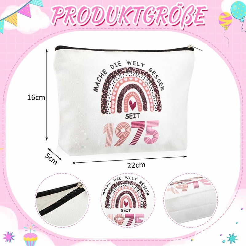 50. Geburtstag Geschenkset für Frauen - Kosmetiktasche mit Leopardenmuster und Socken