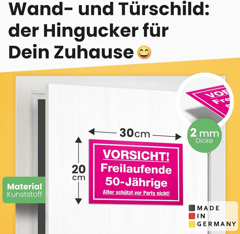 Schild 50. Geburtstag - Geschenkidee für Frauen, 30 x 20 cm