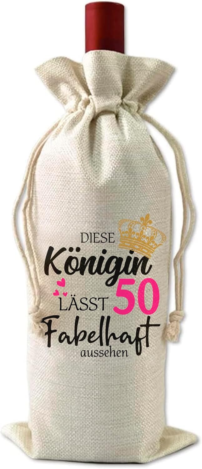 Weintasche mit lustigem Spruch – Geburtstagsgeschenk für Frauen