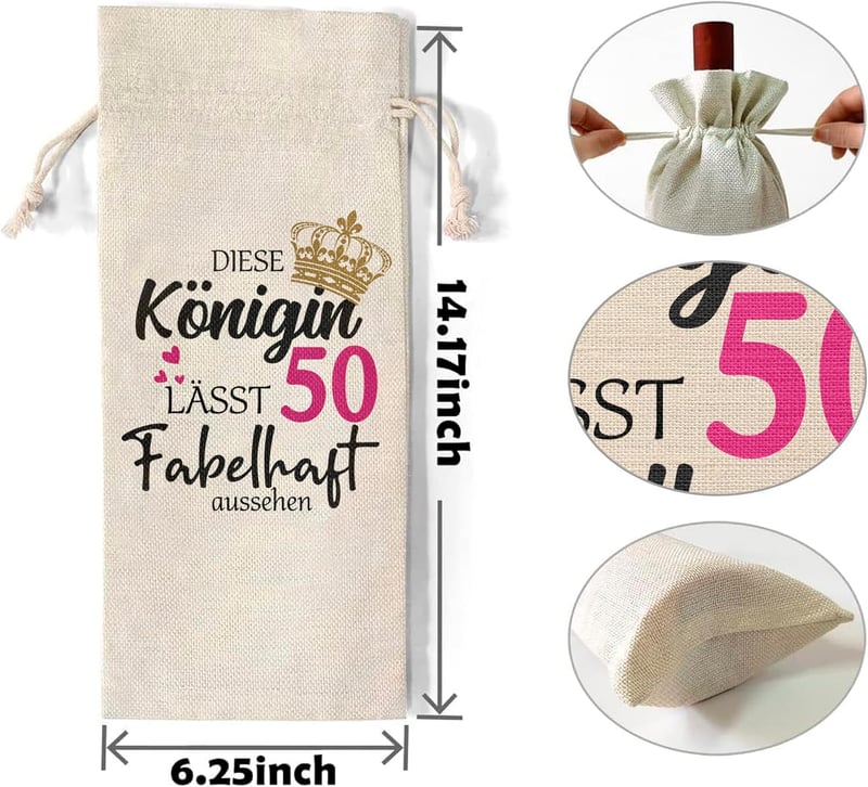 Weintasche mit lustigem Spruch – Geburtstagsgeschenk für Frauen