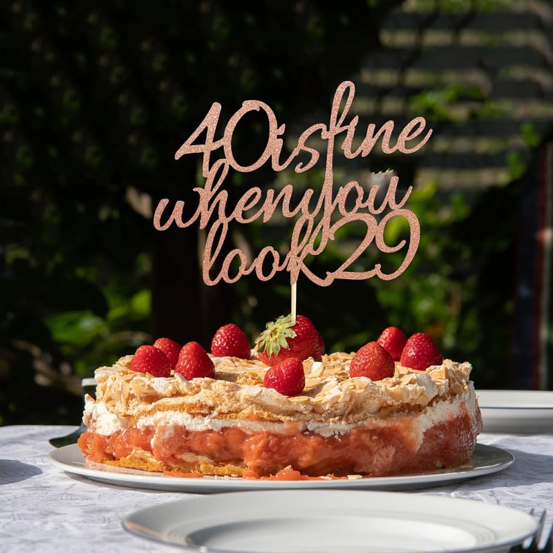 Tortenaufsatz 40. Geburtstag für Frauen – 