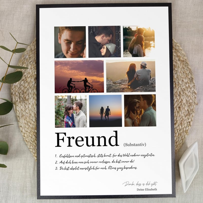 Personalisiertes Holzfotogeschenk für den Freund zum Geburtstag – 8 Bilder