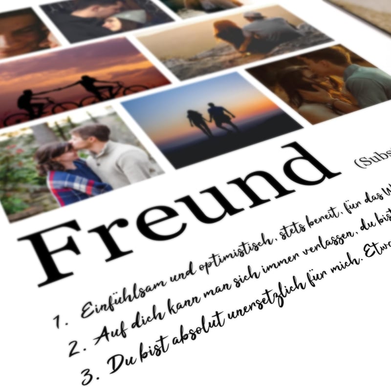 Personalisiertes Holzfotogeschenk für den Freund zum Geburtstag – 8 Bilder