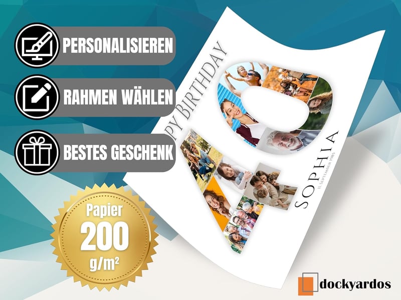 Foto Collage zum 40. Geburtstag | Geschenk für Paare und beste Freunde