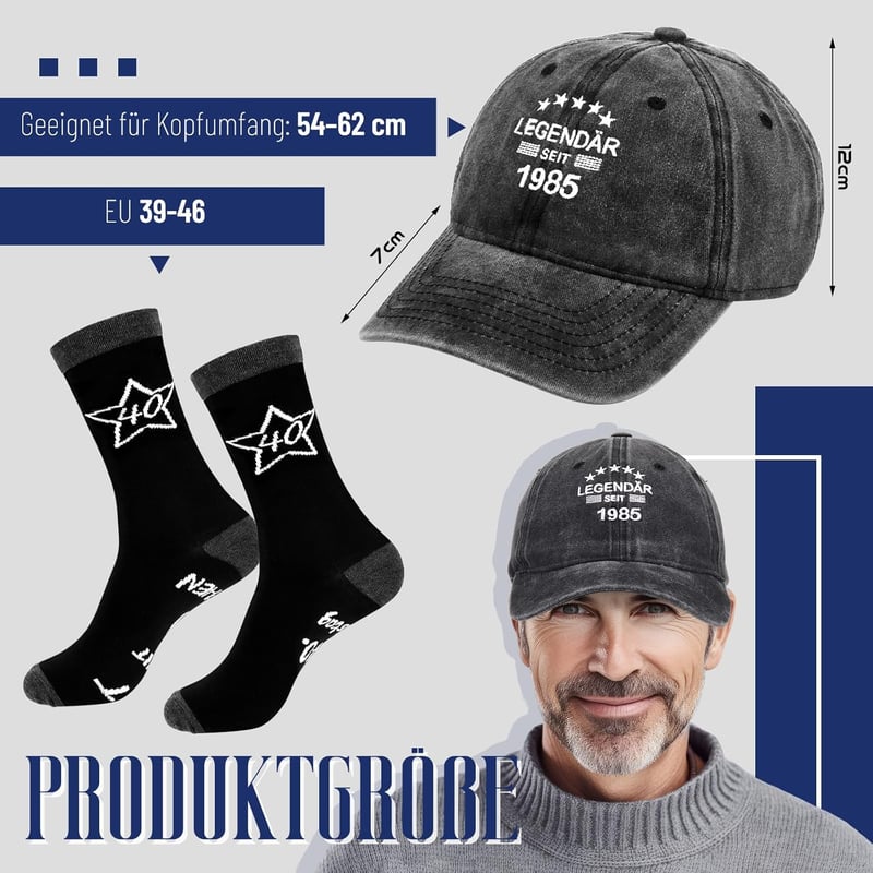 Witziges Geschenkset für Männer: Mütze und Socken zum Geburtstag