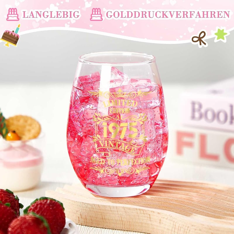 50. Geburtstag Geschenkset für Frauen – Rotweingläser & Socken