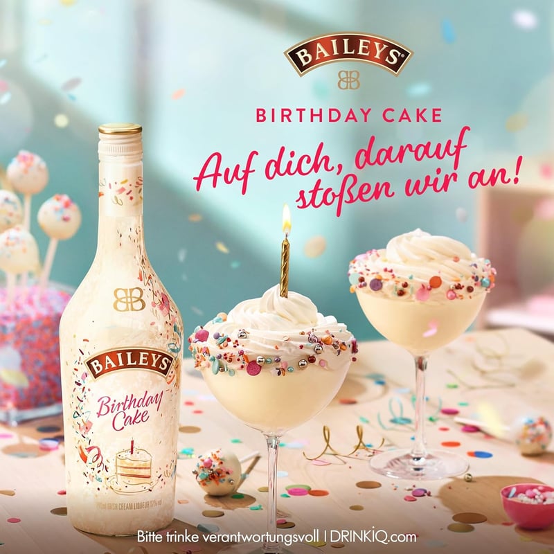 Baileys Geburtstagskuchen Likör – 700ml – 17% Vol – Volles Genuss-Erlebnis