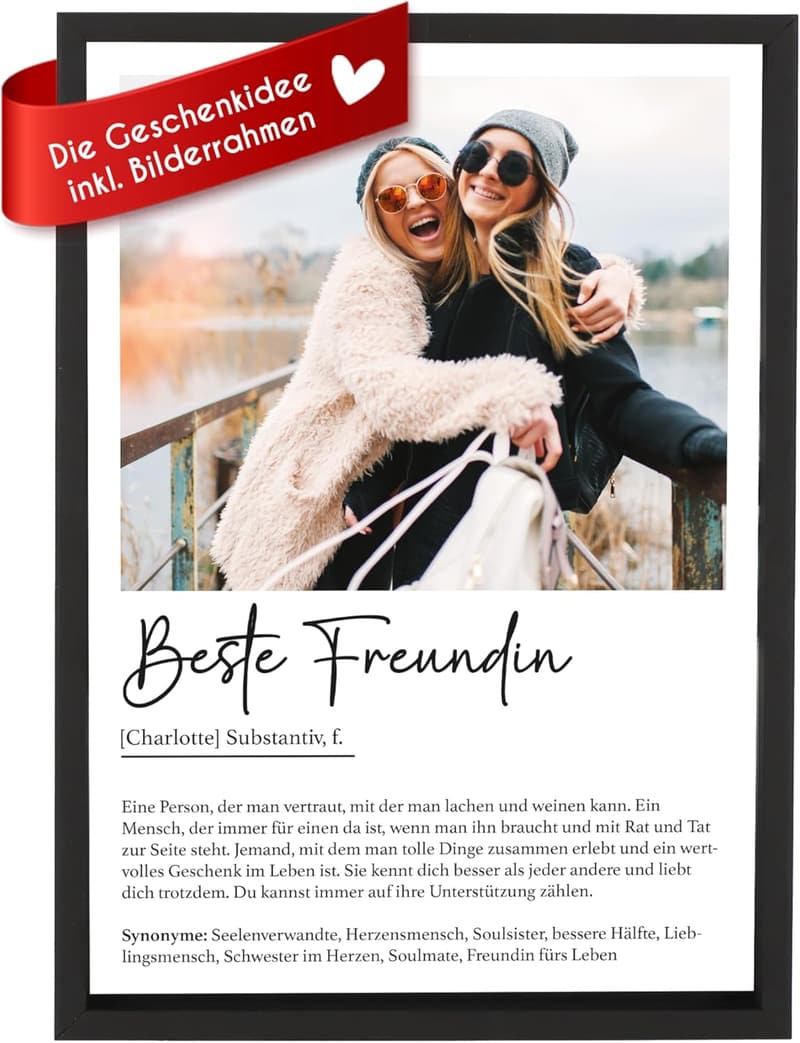 Personalisiertes Poster im Bilderrahmen für beste Freundin