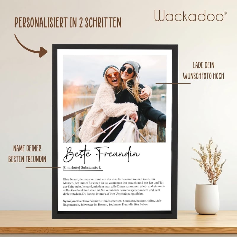 Personalisiertes Poster im Bilderrahmen für beste Freundin