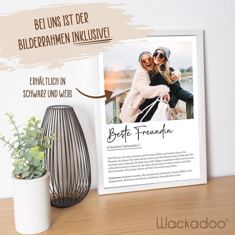 Personalisiertes Poster im Bilderrahmen für beste Freundin