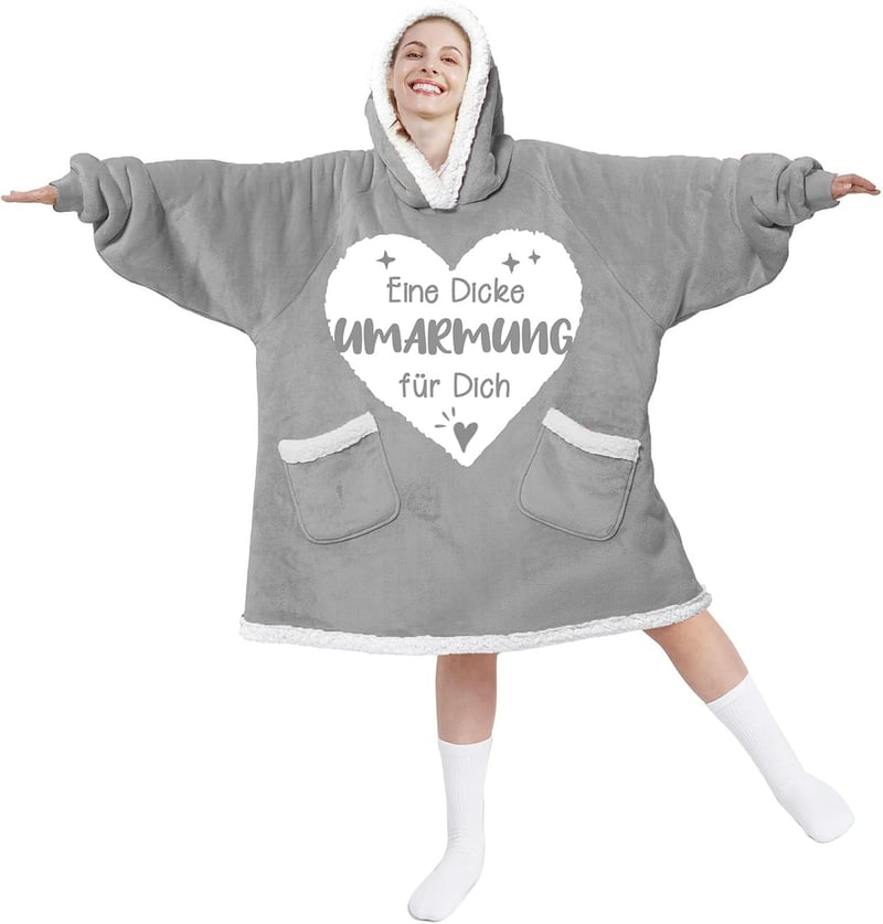 Umarmungs-Decke mit Ärmeln – Geschenk für beste Freundin zum Geburtstag
