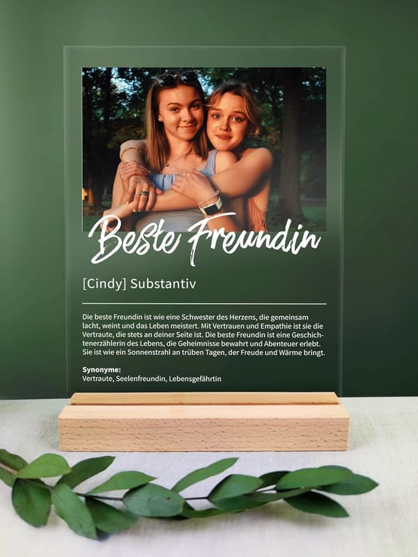 Personalisierte Acrylgeschenke für beste Freundin zum Geburtstag