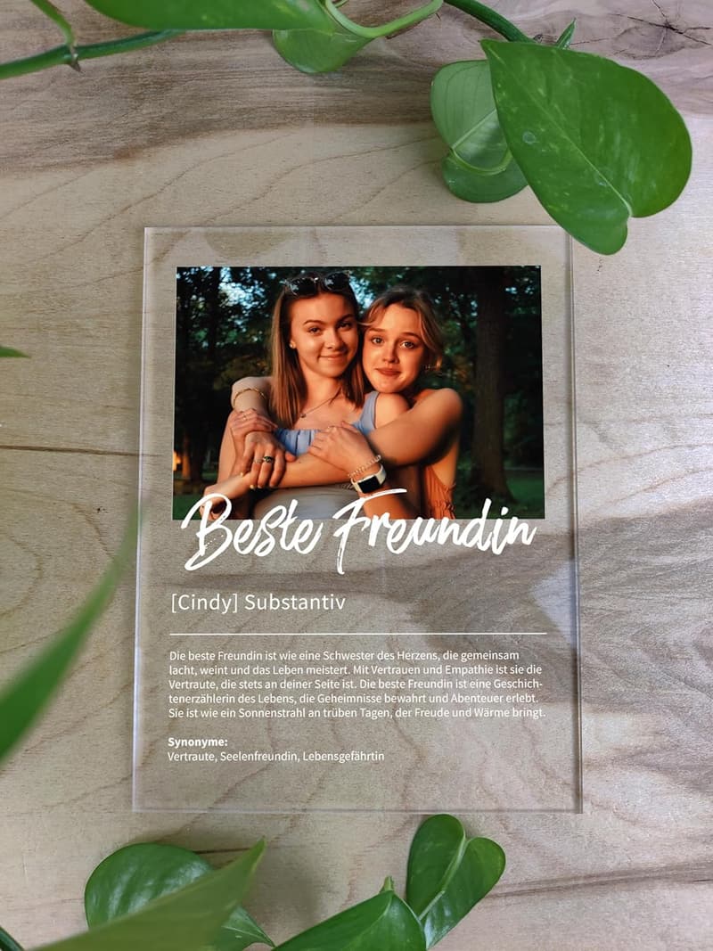 Personalisierte Acrylgeschenke für beste Freundin zum Geburtstag