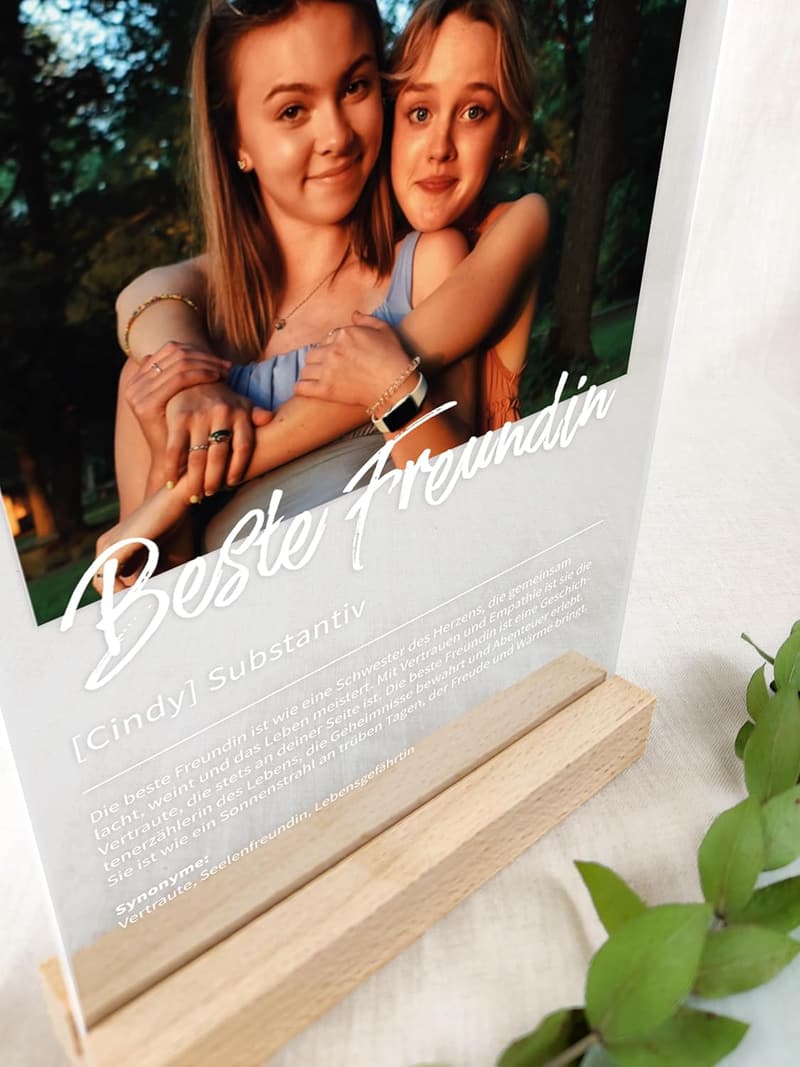 Personalisierte Acrylgeschenke für beste Freundin zum Geburtstag