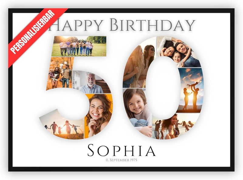 Kreative Foto-Collage zum 50. Geburtstag für Paare