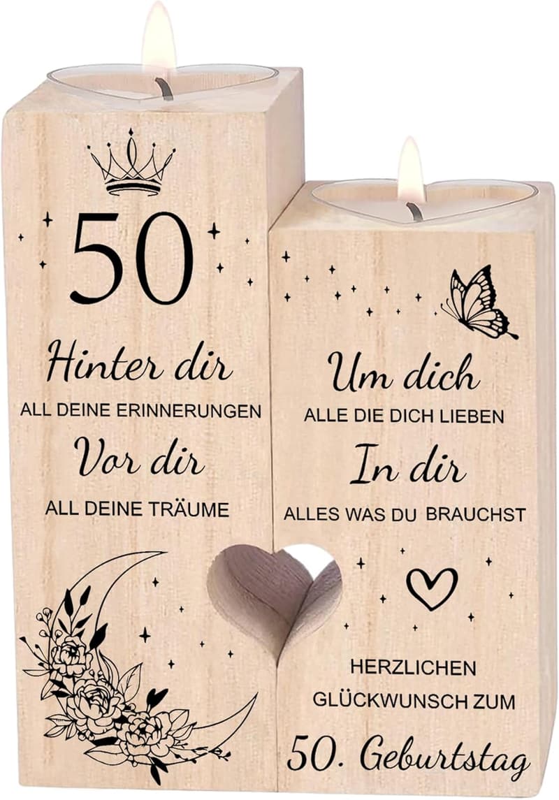 50. Geburtstag Kerzenständer – Deko Geschenk für Paare