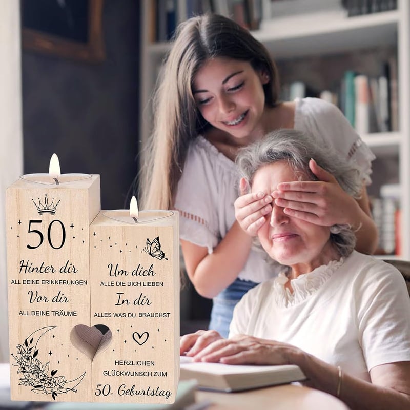 50. Geburtstag Kerzenständer – Deko Geschenk für Paare