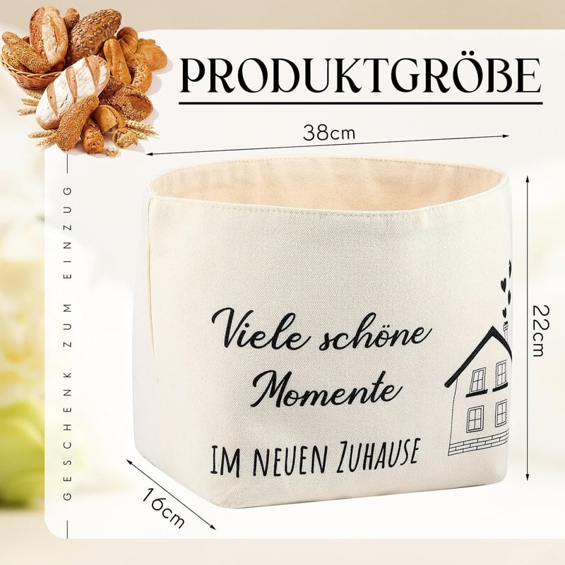Brotkorb aus Stoff für Einzugsgeschenke – Xuniea Brötchenkorb in Weiß