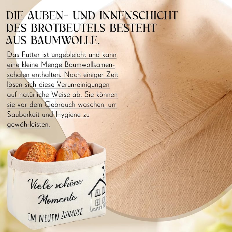 Brotkorb aus Stoff für Einzugsgeschenke – Xuniea Brötchenkorb in Weiß