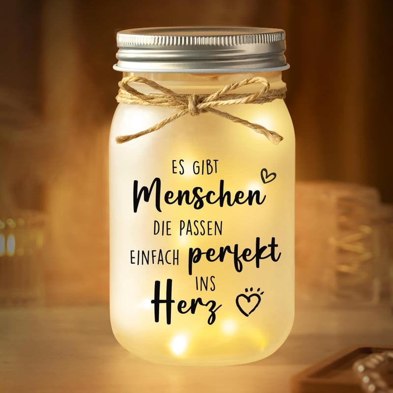Personalisierte Mason Jar Nachtlichter für Freundinnen