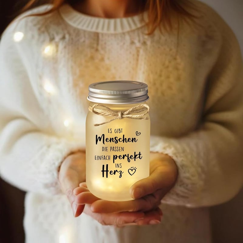 Personalisierte Mason Jar Nachtlichter für Freundinnen