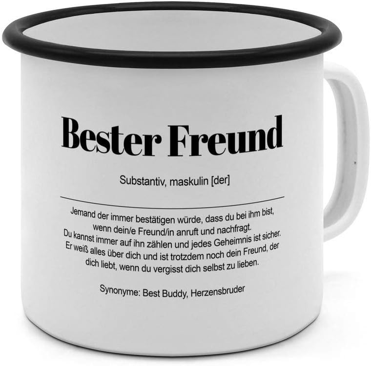 Tasse mit Definition „Bester Freund“ – witziger Kaffeebecher in Weiß/Schwarz
