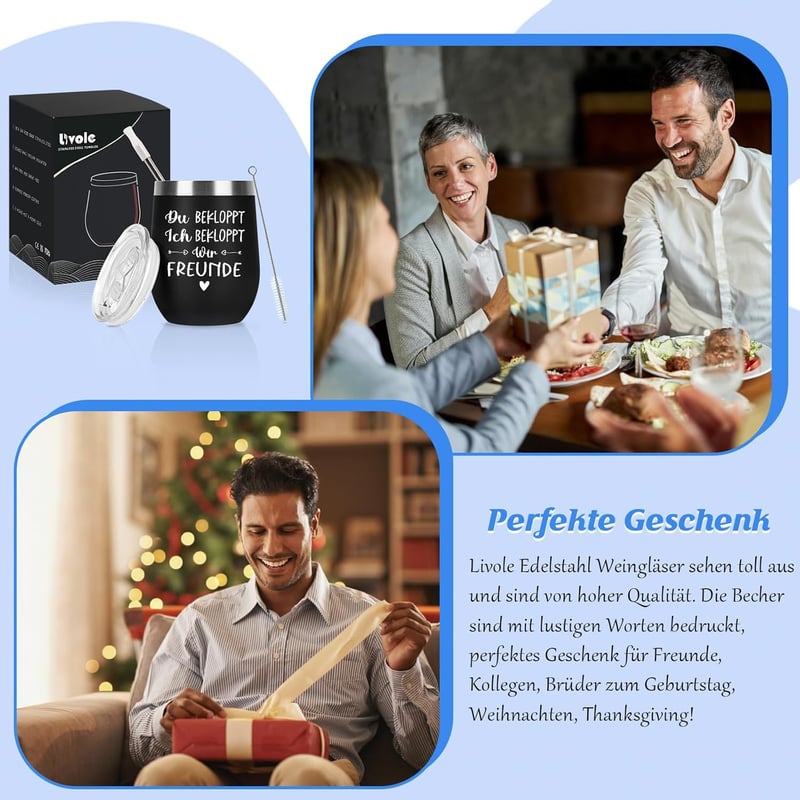 Lustiger Edelstahl Thermobecher für Männer – 350ml Weihnachten Geschenk
