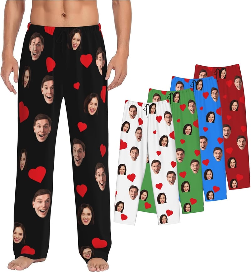 Personalisierte Pyjamahose mit Fotogesicht für Familien