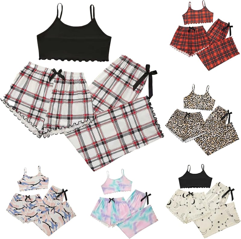 Kuscheliges 3-teiliges Pyjama Set für Damen mit Leopardenmuster