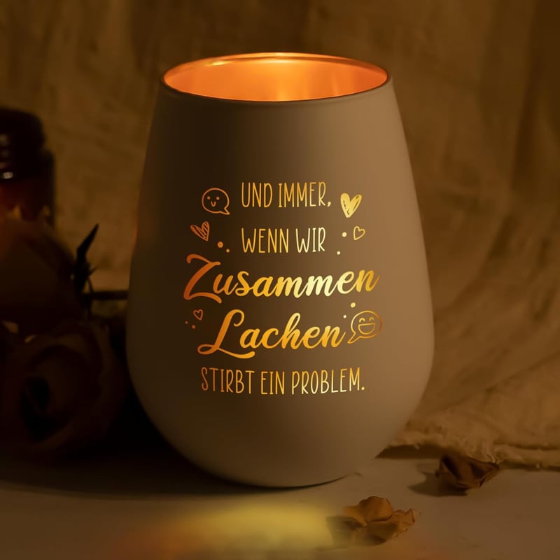 Teelichthalter mit Gravur – Geschenk für beste Freundin zum Geburtstag