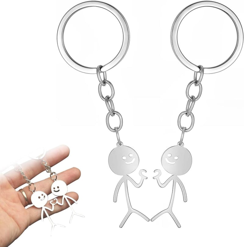 Herz Schlüsselanhänger Partner, Freundschafts-Geschenk aus Edelstahl